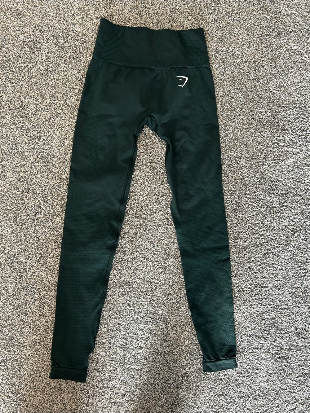 Gymshark Vital Seamless Leggings 2.0 in Woodlawn green marl color, contouring